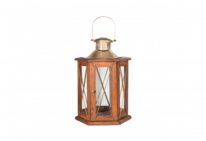 Heptagon Wooden Lantern