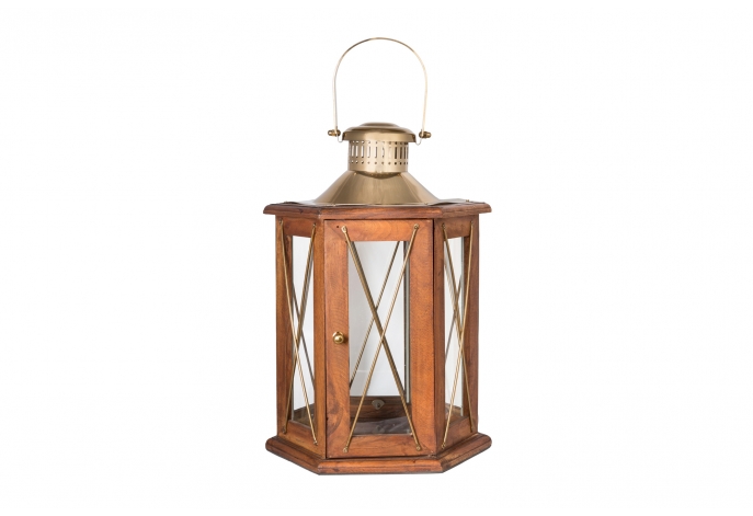 Heptagon Wooden Lantern