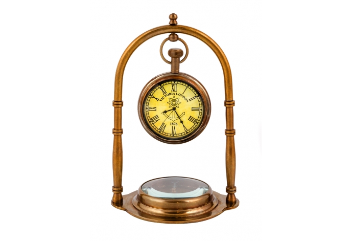 Lifestyle Antique Clock And Compass Duo