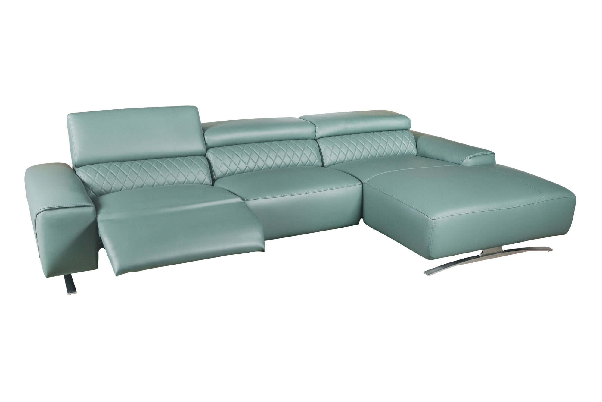 Riccardo Recliner Leather Sofa Right-Slate