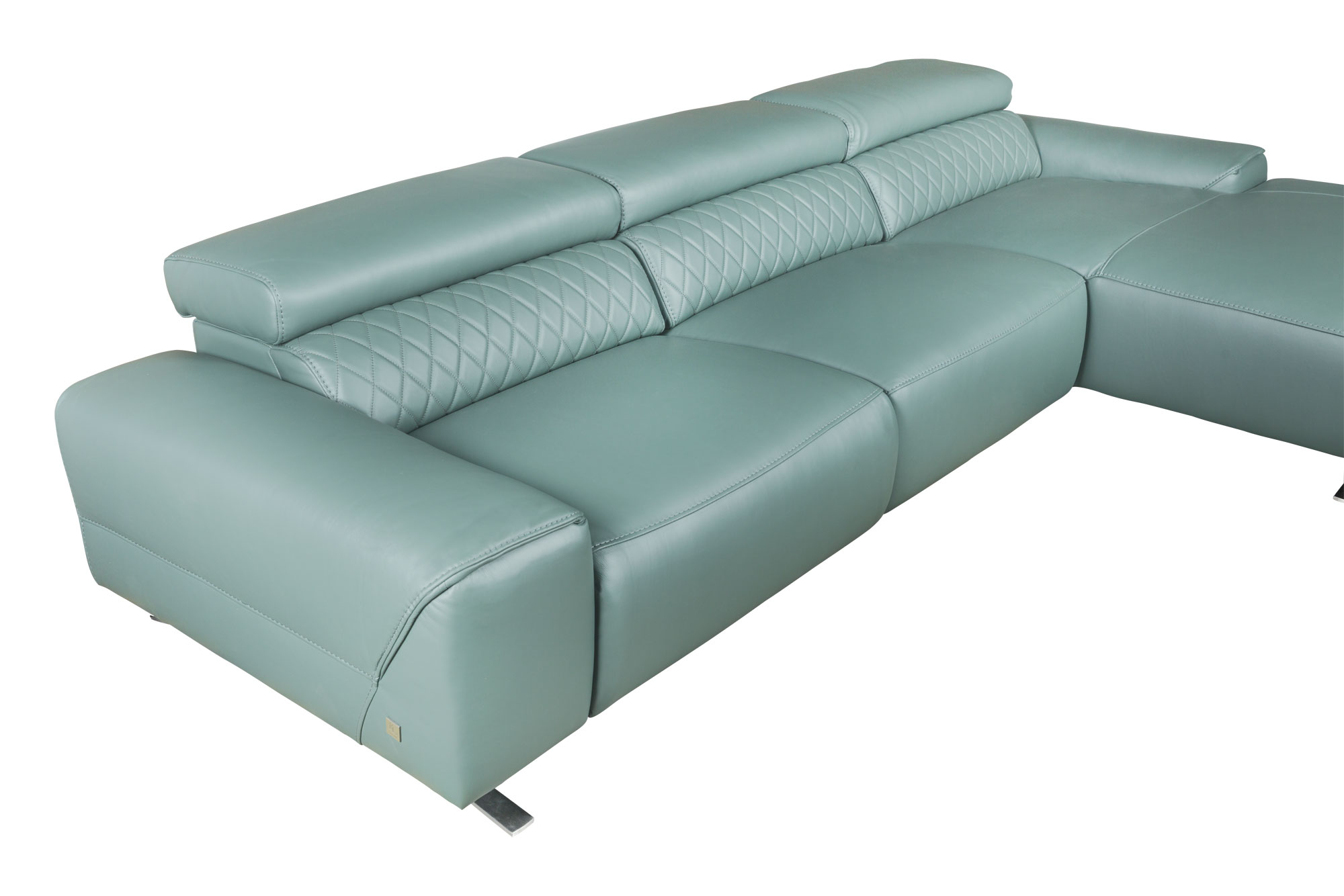 Riccardo Recliner Leather Sofa Right-Slate