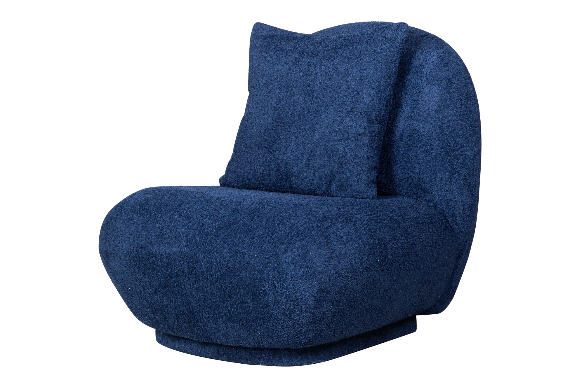 Dark Blue Velvet Wingback Chair with Navy Blue and Gray Hermes