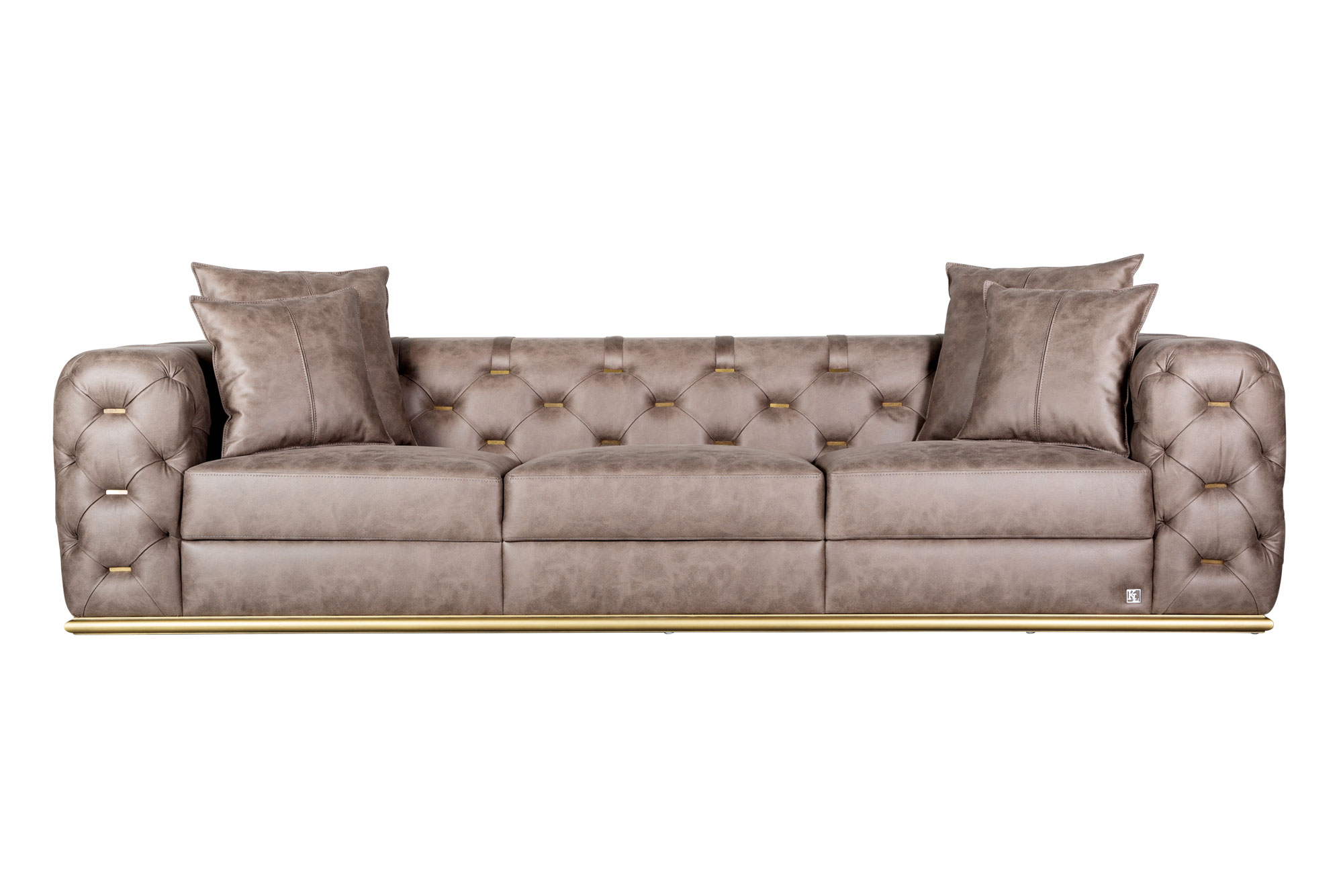 Luxury 3-Seater Sofa Brown