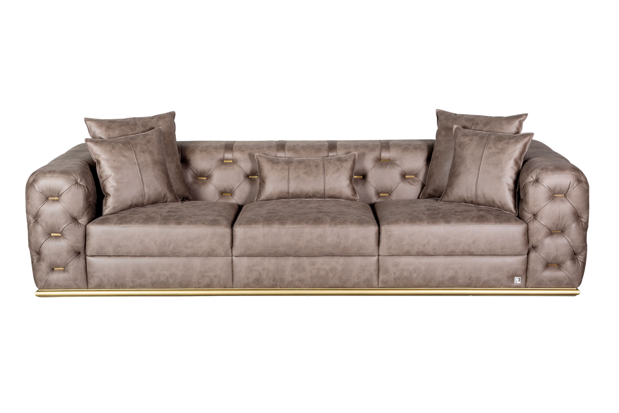 Luxury 3-Seater Sofa Brown