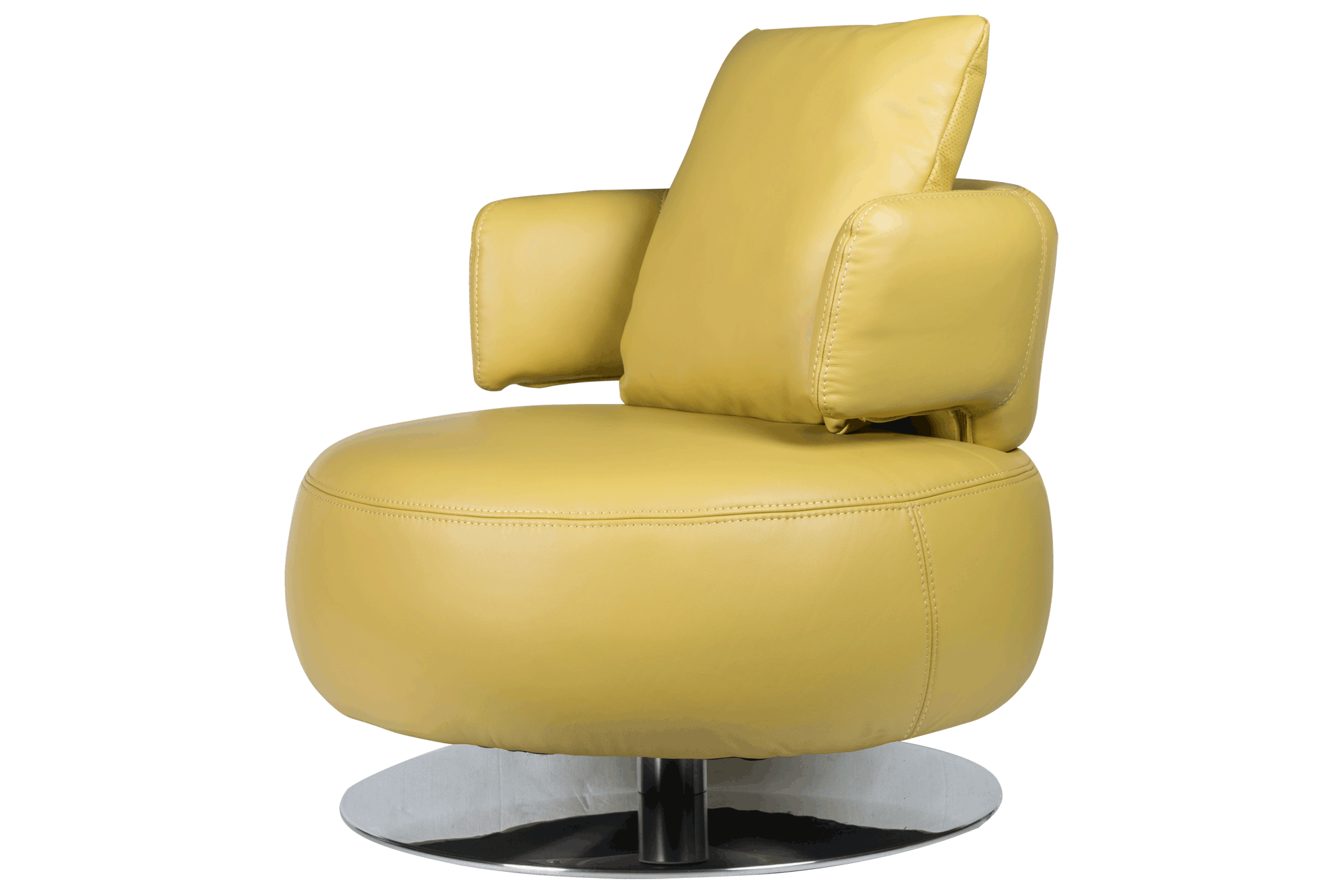 Drissila Leather Armchair Yellow