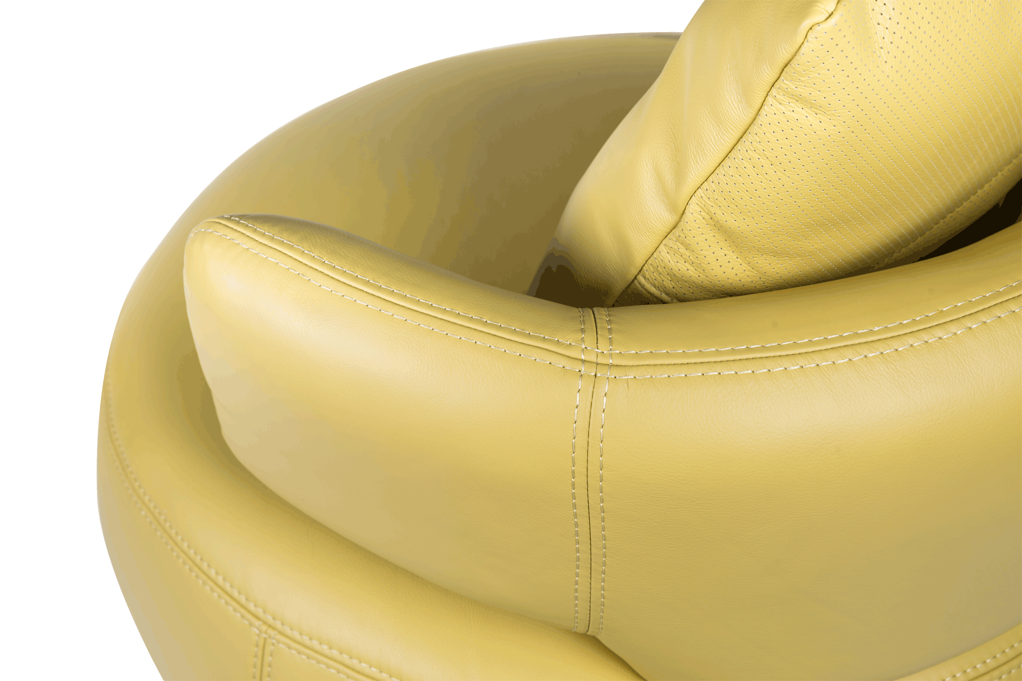 Drissila Leather Armchair Yellow