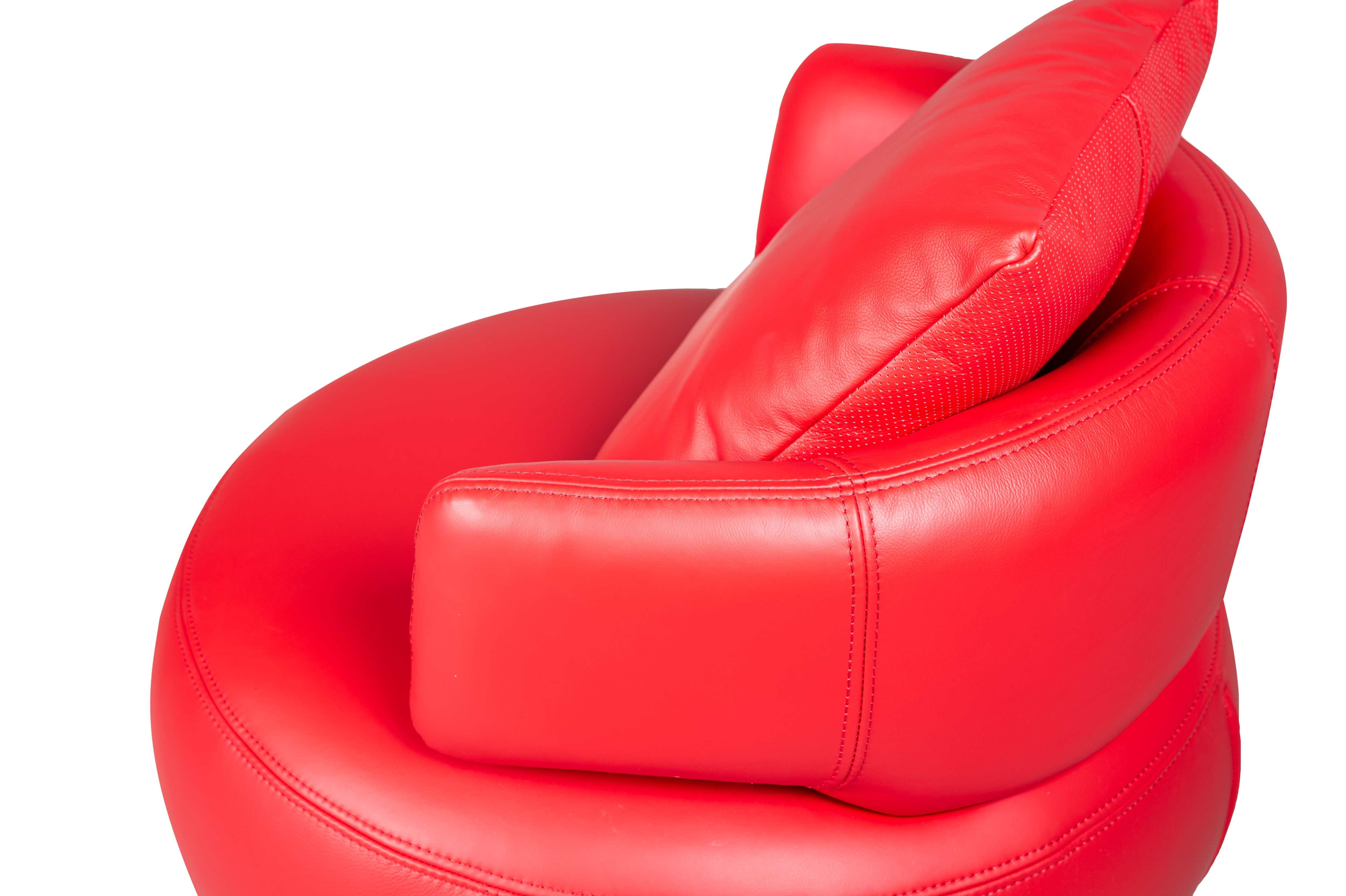 Drissila Leather Armchair-Red