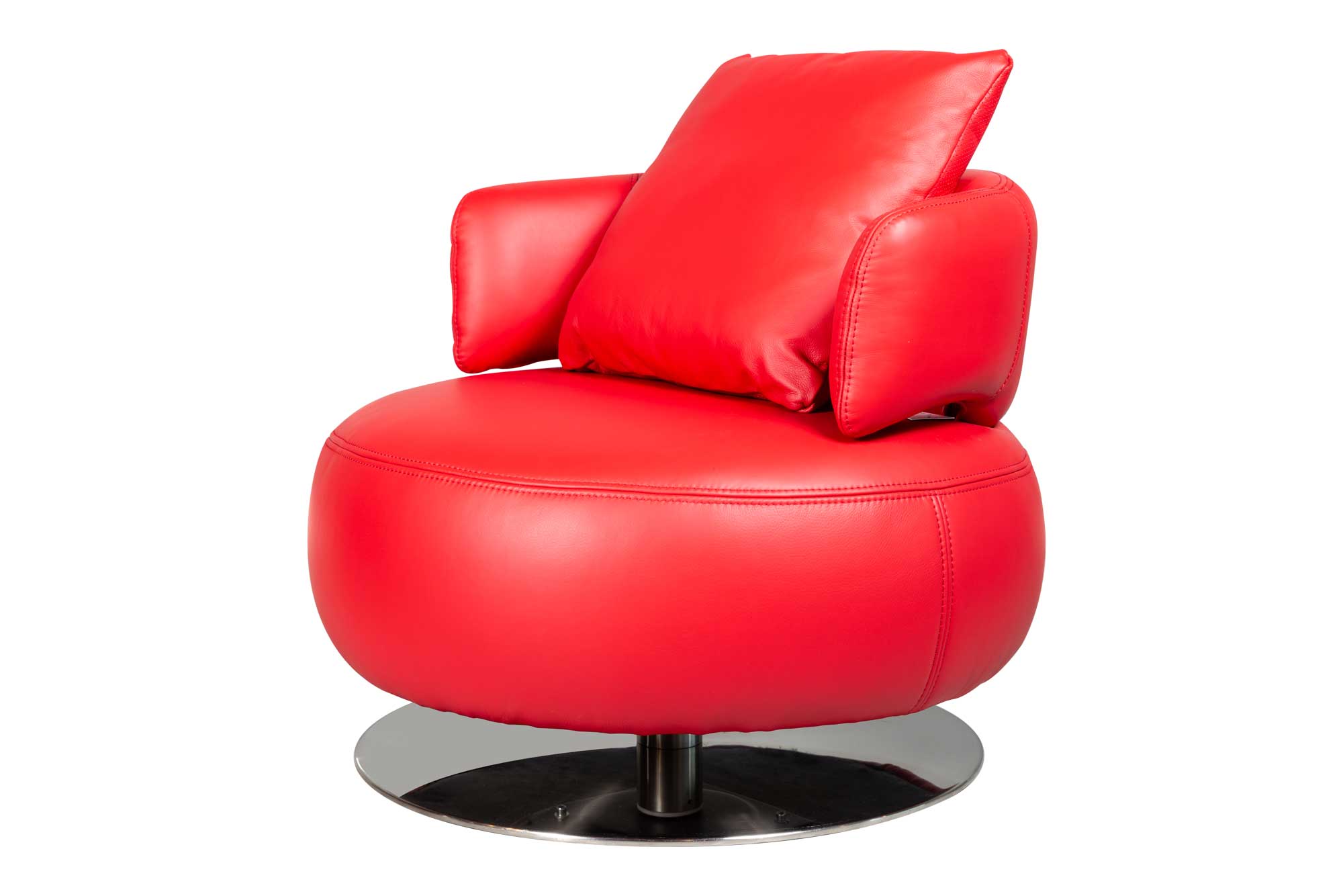 Drissila Leather Armchair-Red