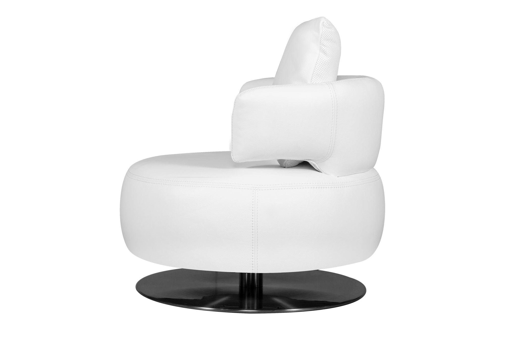 Drissila Leather Armchair-White