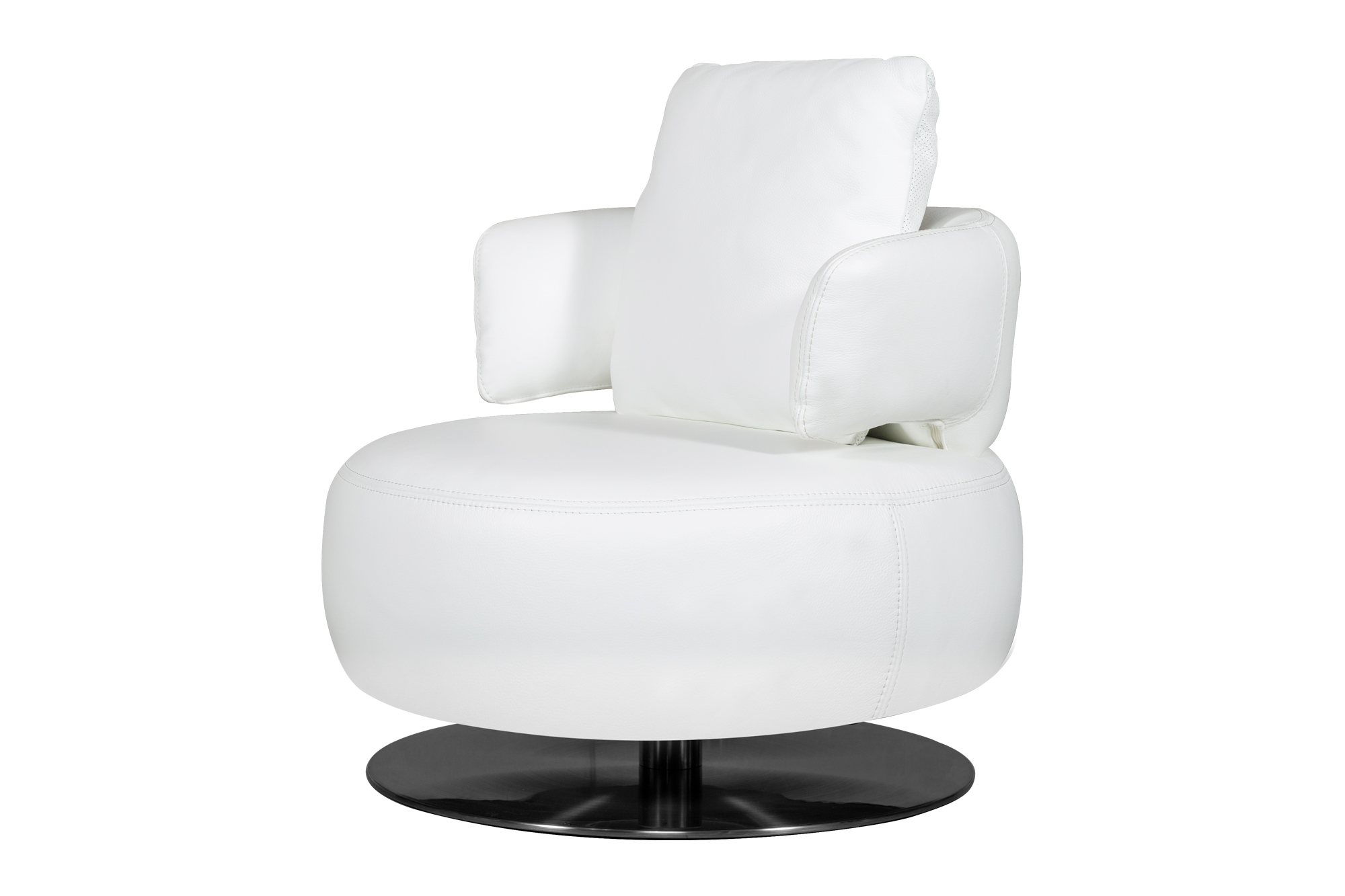 Drissila Leather Armchair-White
