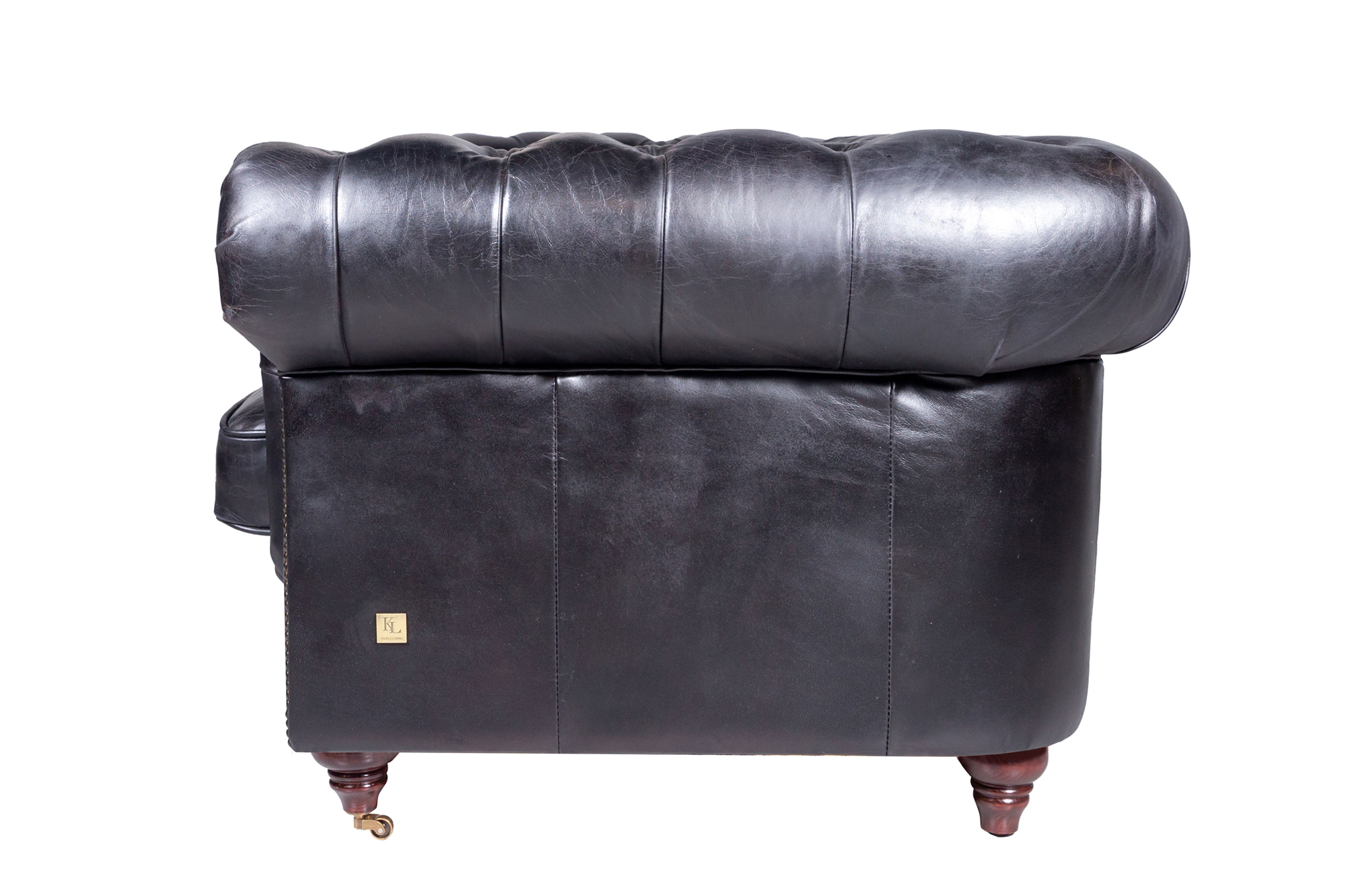 Oxford 3-Seater Leather Sofa Black