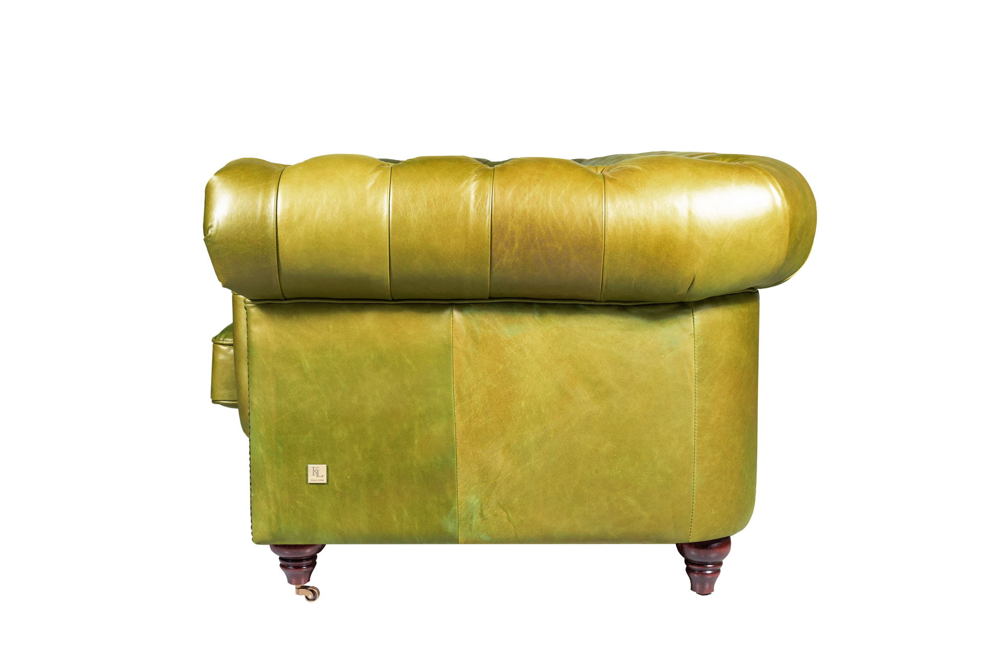 Oxford 4-Seater Leather Sofa Olive Green