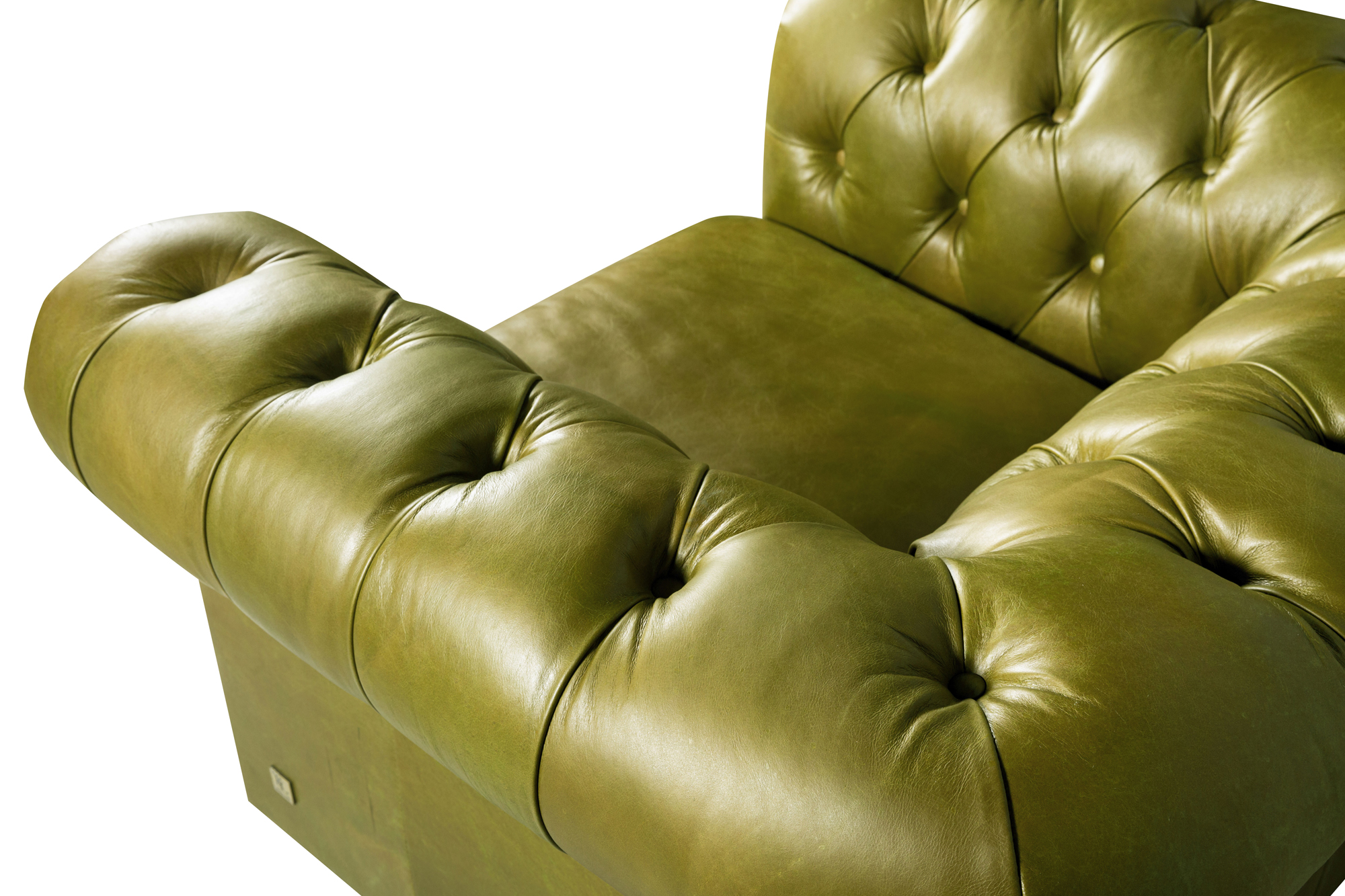 Oxford Single Seat Leather Sofa Olive Green