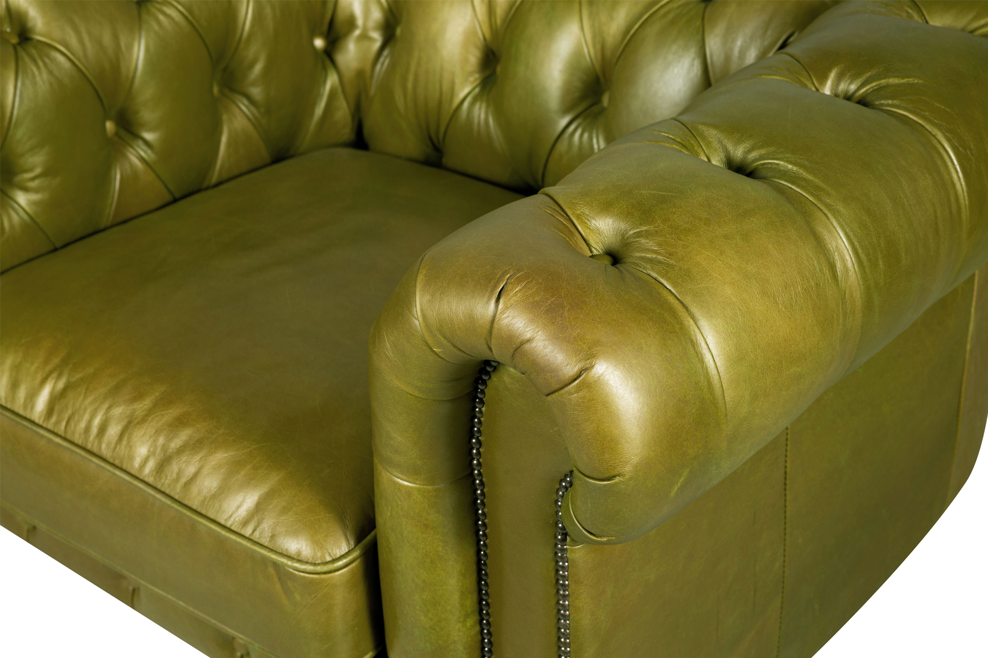 Oxford Single Seat Leather Sofa Olive Green