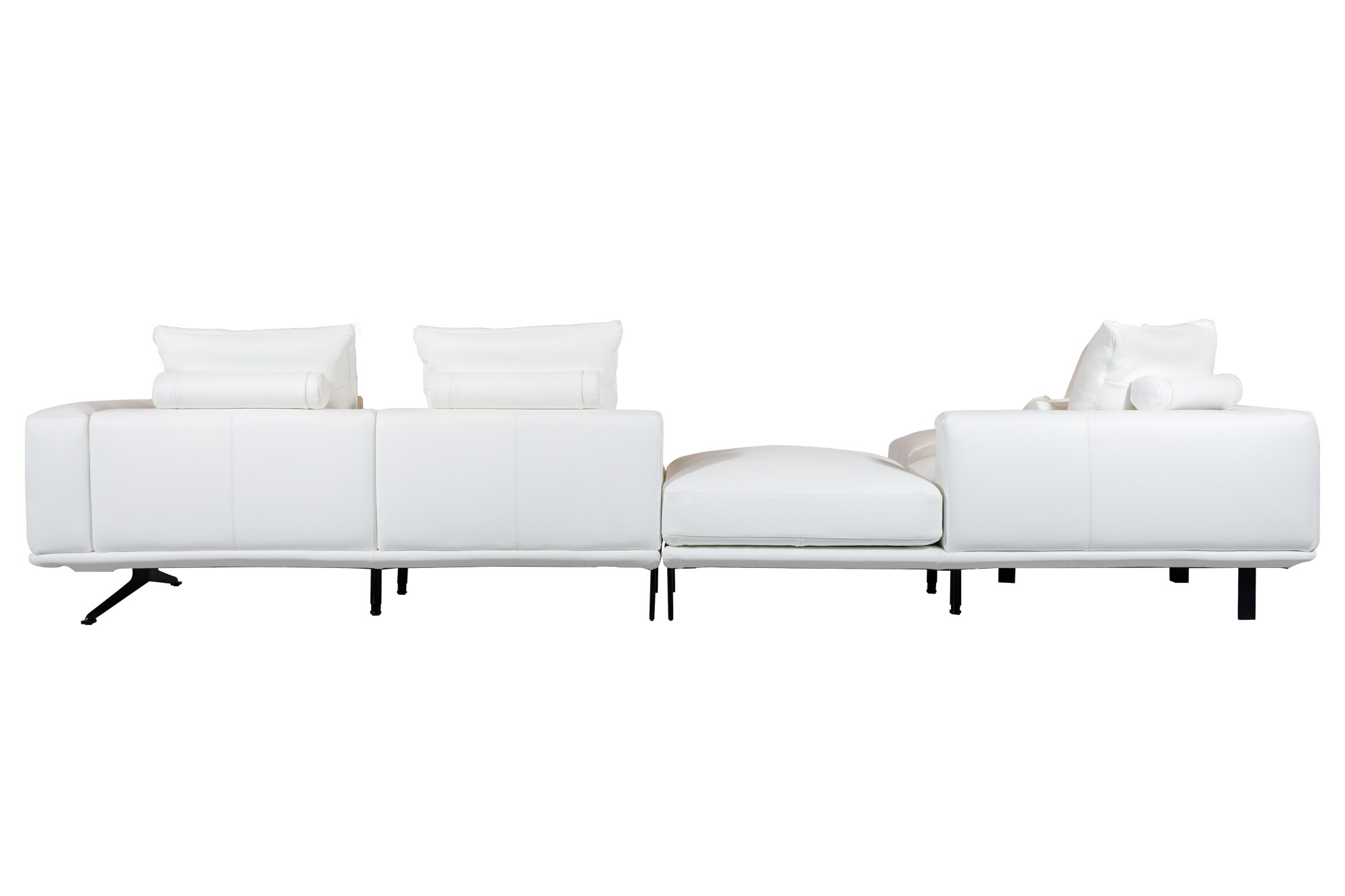 Luciano Lounge Leather Sofa White-Left